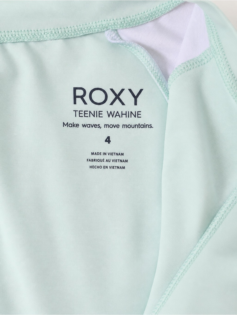 Roxy Toddler Girls' Mint Zip Front Rashguard with Ocean Print Sleeves - Picture 3 of 5